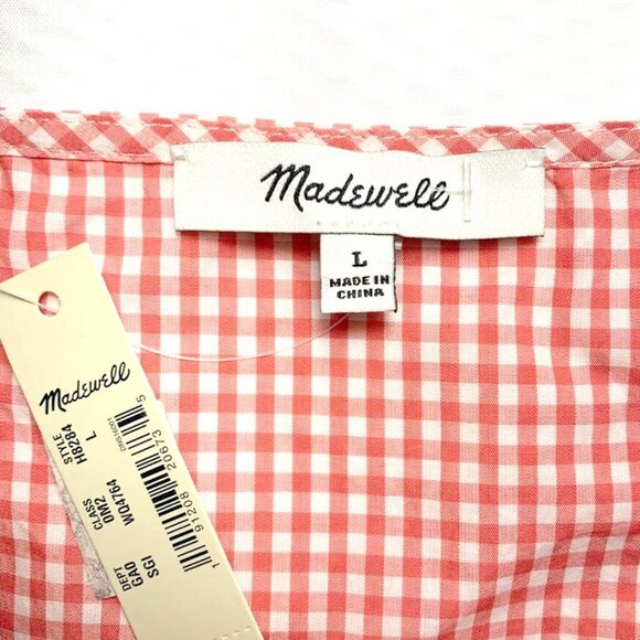 NWT MADEWELL Embroidered gingham top - Picture 7 of 7